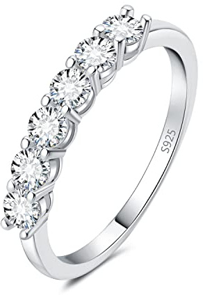 JewelryPalace Mode Smycken Classic Moissanite Stacking Ring Eternity Ring Ladies Narrow, Vigselringar Ladies Ring Silver 925 Vigselringar Vigselringar, Slip-On Ring Band Ring,Women Smycken Med Sten.
