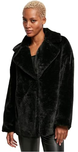 Urban Classics Dam Lapel Teddyjacka, Svart, XL