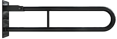 Aquabad® klappbarer Stahl Wandstützgriff Haltegriff in Schwarz, 60 cm