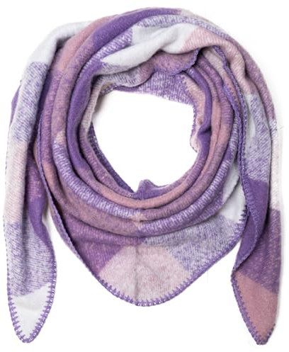 Kandharis Dreieckstuch Winterschal Schal Mehrfarbig Damen Kariert Karo WS-78 Lila