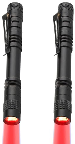 MODOAO rött ljus LED-ficklampa bärbar ficklampa nödfall liten ficklampa arbetsljus rött ljus pennficklampa för olika scenarier (2)