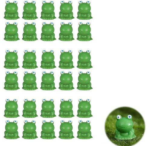 ZEACCT 30 Pièces Petite Grenouille 3D, Petites Figurines Miniatures Grenouilles, Mini Statues de Grenouille en Résine Minuscules, pour La Décoration de Maison de Poupée de Jardin