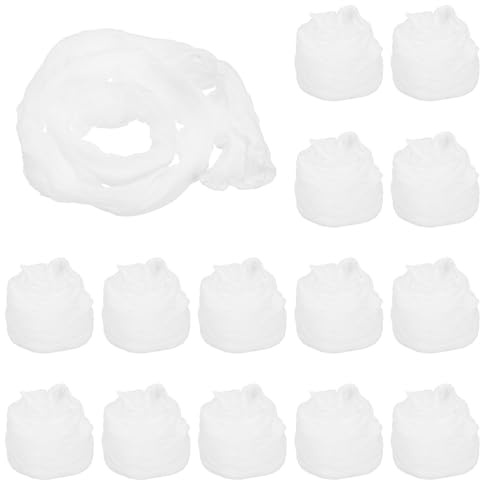 PATIKIL 15 Piezas Tela de Flores de Media para Hacer Flores de Media Blanco