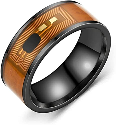 Generic Anello Intelligente Nero US 9 Acciaio Inossidabile Doppio Drago NFC Bello e Attraente