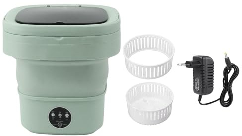 Lavadora Plegable Portátil, Minilavadora Pequeña de 6L, 100 a 240V, para Viajes, Dormitorios, Exteriores, TPE y PP (Enchufe europeo 100-240 V)