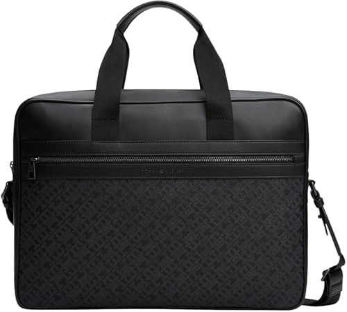 Tommy Hilfiger Sac pour Ordinateur Portable Homme Monogram Élégant, Noir (Black), Taille Unique