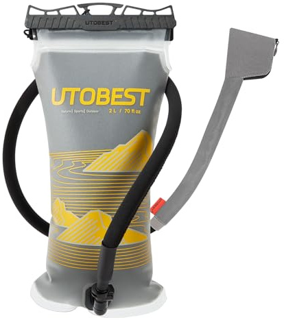 UTOBEST Insulated Water Bladder Hydration Bladder For Hiking Backpack | 3-Layer Insulated TPU Body,BPA Free,Insulated tube with Sleeve Cover,360 rotatable Bite Valve,keep water cold up to 12hours