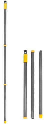 Apex Manico Scopa 120 cm in Acciaio Resinato | Manico Universale in 3 Pezzi con Filetto Italiano | Compatibile con Mop, Scope e Tergivetro