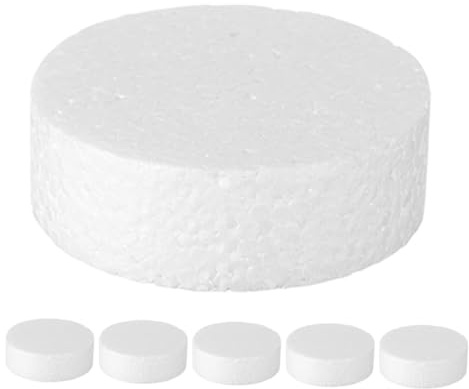 WOONEKY 6 Cilindros De Espuma Para Tartas Discos De Espuma Para Manualidades Decoración De Tartas De Poliestireno Para Manualidades Círculos De
