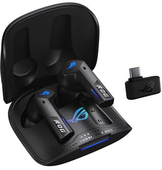 ASUS ROG Cetra True Wireless SpeedNova Black RGB In-Ear Gaming Kopfhörer (ROG SpeedNova Wireless-Technologie, AI-Mikrofon, Geräuschunterdrückung (ANC), 46 Std. Akkulaufzeit, kabelloses Laden, schwarz)