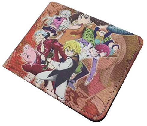 WANHONGYUE Anime The Seven Deadly Sins Nanatsu No Taizai Brieftasche Geldbörse Herren Kunstleder Geldbeutel Wallet Bifold Münzfach Karten Geldtasche 1013/3