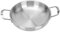 Cabilock Pfanne Bratpfanne Spanische Paella Pfanne Servierpfanne Backofenfest Edelstahlpfanne Edelstahl Universalpfanne mit 2 Griffen 24CM
