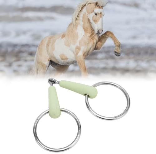 Filetto per Cavallo, Morso per Bocca di Cavallo con Anello Sciolto in Acciaio Inossidabile Avvolto in Gomma
