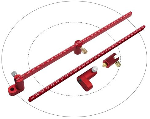 QENETY Righello circolare per la lavorazione del legno, in lega di alluminio, bussola per la lavorazione del legno, per la lavorazione del legno, calibro per la marcatura a punto fisso, strumento di