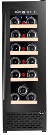 Cata UBBKWC30 30cm 18 Bottle Wine Cooler - Black - F Rated, 87cm x 29.5cm x 57.5cm (HxWxD)