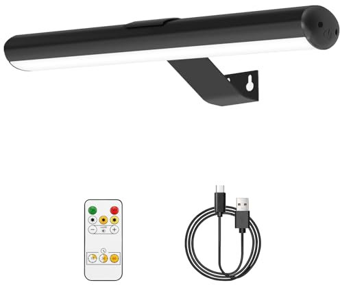 SIMDAO Wireless Picture Lights with Remote, 2 in 1 Rechargeable Battery Painting Light, Rotatable Light with 3 Lighting Modes, LED Picture Lights for Painting Arts Dartboard, Black