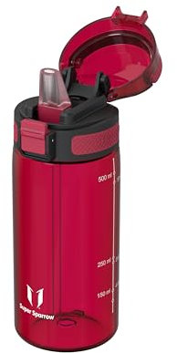 Super Sparrow Gourde Enfant - 500ml - TouchSip Bouteille d'eau avec Paille - Tritan Sans BPA - Idéale pour le Sport, l’École et les Activités en Plein Air