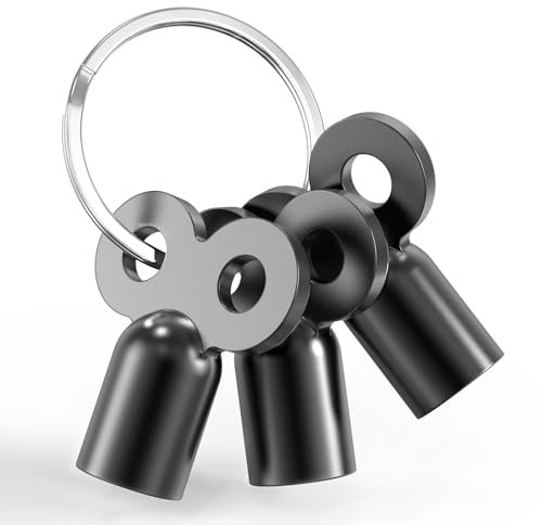 Ancable 3x Universal Heizungsentlüftungsschlüssel - Robust & Stabil - Passend für Alle Heizkörper - Geräuschminderung beim Entlüften (Schwarz)