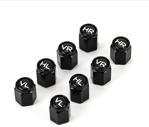 Xzenuo Tappi Valvola Auto, Tappi Valvola in Metallo di Alluminio con Etichettatura, 8pcs Car Tyre Valve Caps Dust Covers, Marcatori di Pneumatici per Stoccare Pneumatici per Auto, SUV