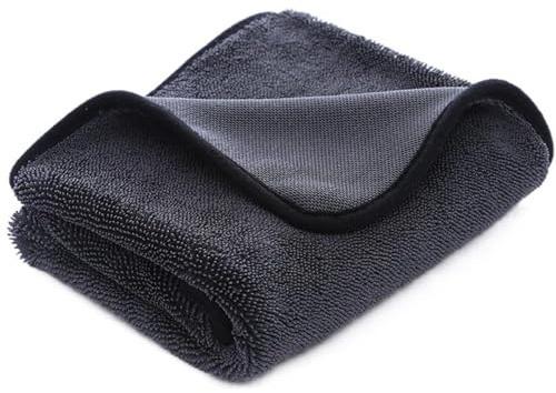 MOZbatte Asciugamano Per Auto Extra Large 60 Cm X 90 Cm, Panno In Microfibra Super Assorbente Per Lavaggio Auto, Dettagli, Ceratura, Asciugatura Rapida, Antigraffio, In Poliestere Grigio （1 pz）