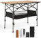 Warmiehomy Folding Camping Table, Adjustable Height Portable Picnic Table with Storage Bag for Outdoor Camping, Beach, Backyard, BBQ, Party, Patio, Picnic,95x56x80cm,Brown