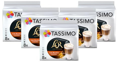 Tassimo L'OR Caramel Latte Macchiato Coffee Pods x8 (Pack of 5, Total 40 Drinks)
