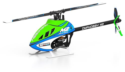 OMPHOBBY M2 V3 PRO RC-helikopter för vuxna, stöd APP-inställning och telemetri, 6CH 3D borstlös direktdrift, lätt 320 g, OFS3 flygkontroll, 200-klass minirelikopter för utomhusgrön PNP