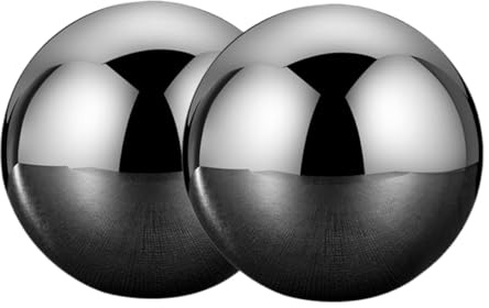 OSALADI Cubitos de Hielo de Acero Inoxidable 304 Redondos de 55 MM Reutilizables Set de 2 Piezas para Enfriar Vino y Whisky Piedras de Hielo Seguras E Insípidas para Bebidas