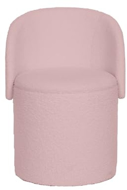 GC GAVENO CAVAILIA Boucle Round Stool Ottoman Storage Box | Vanity Stool With Storage Hidden Removable Lid, Ottoman Folding Stool Foot Rest Bench Seat Chair For Living Room, Bedroom, Pink
