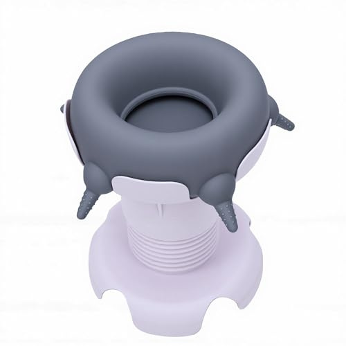 Zisemeil Station d'alimentation en Lait pour Animaux de Compagnie, avec 4 Tétines, Biberon en Silicone, Bol d'alimentation pour Chiots, Chatons (Grise)