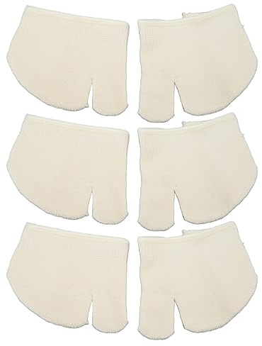 Chaussettes fendues à bout avant, douces et respirantes, demi-tongs, sans glissement, pour le sport, 3 paires, blanc lait