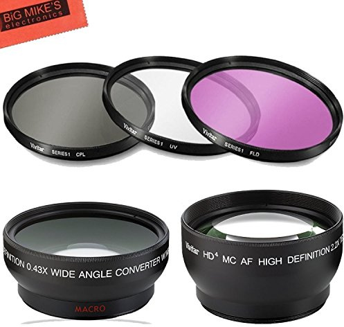 Deluxe Canon Lens Kit for Rebel T3, T5, T7i, EOS 80D, 77D Cameras - EF-S 18-55mm IS II STM Lens + 58mm Filter Set + Wide Angle + Telephoto Lens