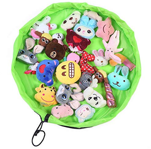 XXL Spielzeug Aufbewahrungstasche Spielzeugsack Aufräumsack Aufbewahrung Beutel Kinder Aufräumsack Spieldecke Spielzeug Speicher Tasche Aufbewahrung Beutel Spielzeugaufbewahrung (Grün)