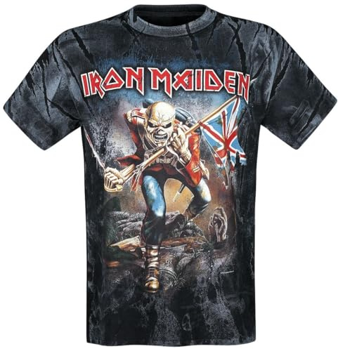 Iron Maiden The Trooper Allover Hombre Camiseta Estampado L 100% algodón Regular