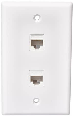 RCA CAT 5E/6 Network Dual Wall Plate; 2 Jacks (TPH566R) - White