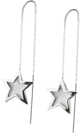 Ernstes Design Ohrhänger Ohrringe Stern E672 Edelstahl mattiert Hänger