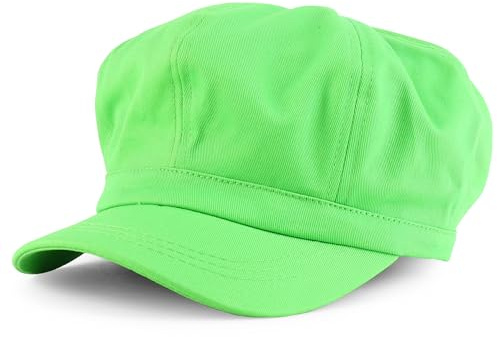 Armycrew 2XL Oversize Lightweight 100% Cotton Newsboy Cap with Elastic Back, Lime, XL-XXL