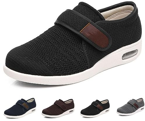 Scarpe per Diabetici Uomo, Scarpe da Artrite Gonfia Edema Scarpe da Riabilitazione Extra Larghe e Leggere Traspiranti per i Piedi gonfi e Anziani EU 44.5(29cm/11.4in)