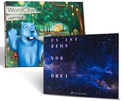 build-yours WordClock Jupiter Moderne LED Wanduhr mit Worten | Digitale WortUhr - Beyond Space