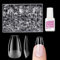 Venares 500 Stück Full Cover Soft Gel Nail Tips Kurz, 12 Größen Künstliche Nägel zum Aufkleben Set Kurze Nageltips für Gelnägel Starterset Nagel Tips Set mit Kleber für Nagelverlängerung
