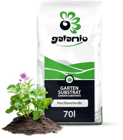 GALAMIO - Hochbeeterde und Gemüseerde – organisch gedüngte Pflanzerde und Gartenerde mit Kompost für Hochbeet, Kräuter und Gemüsepflanzen – 70 l pro Sack – 1 Sack