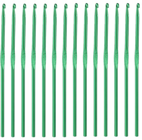 Set di uncinetti, 7 uncinetti verdi per principianti o professionisti, uncinetto da 4 mm, design ergonomico, per maglieria di cappelli, sciarpe, borse e lavori a mano