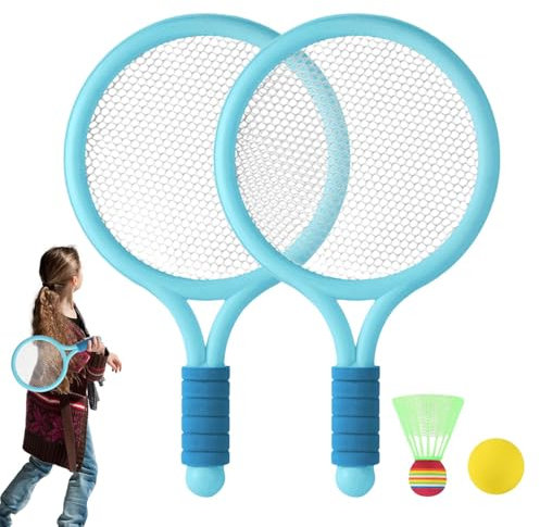 Kinder-Badminton-Set,Kinder-Badmintonschläger - Anti-Rutsch-Griff Outdoor-Schläger-Sportspielzeug mit Federbällen,Double People Sports Tennisballspiel für den Hinterhof