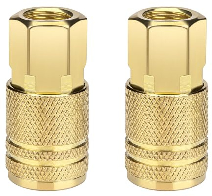 2 Pack 1/4 NPT Female Air Hose Coupler, Quick Connect Compressor Fittings