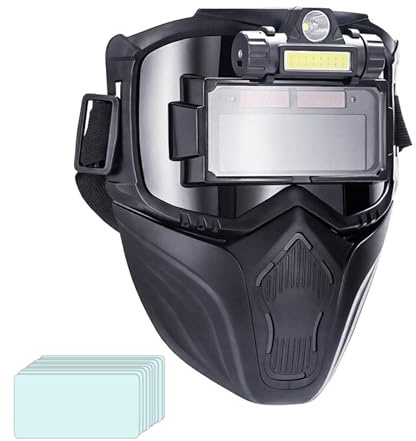 Casco Da Saldatura Ad Oscuramento Automatico, Protettore Saldatura 3 Illuminazioni Regolabili, Caschetto Saldatore A Doppio Strato, Per Industria Costruzione Officina Metalli