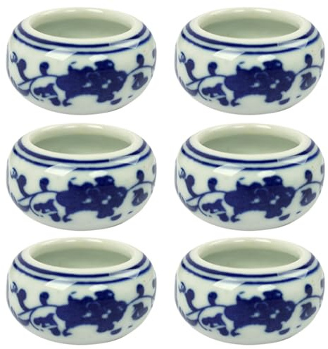 SOLUSTRE Set 6 Pezzi Piatti in Ceramica Bianca Superficie Liscia Portatile per Inchiostro Accessori Creativi per Calligrafia e Pittura per Amanti della Scrittura Artistica
