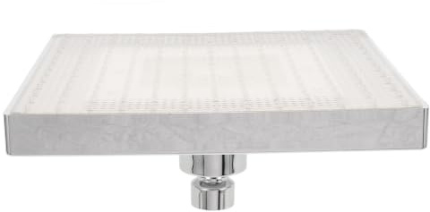 EXAOMBLE Cabezal de Ducha Cuadrado de 8 Pulgadas Luces LED Integradas, Material Abs Resistente y Rociador de Techo para Baño Cómodo en Hogar o Hotel