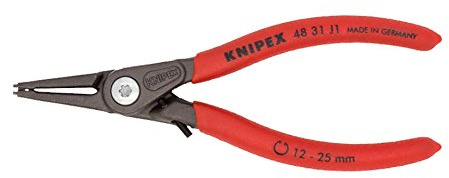 KNIPEX Tools 48 31 J1 Precision Circlip Snap-Ring Pliers with Limiter, Internal Straight