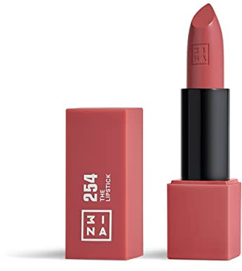 3INA MAKEUP - The Lipstick 254 - Rosa nude Oscura - Barra de Labios Cremosa Mate con Vitamina E y Manteca de Karité Alta Pigmentación con Olor a Vainilla - Vegan - Cruelty Free