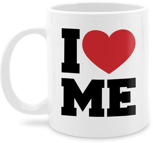 Tasse Tassen 325ml - Statement - I love me - Selbstverliebt | Narzissmus | Ich liebe mich | Love myself - 325 ml - Weiß - selflove geschenke kaffetassen sprüche statements like teetasse groß